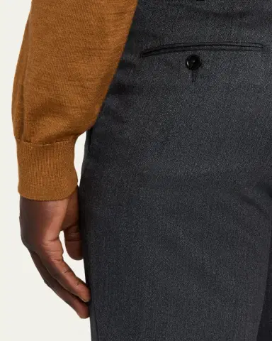 ZEGNA Men's Trofeo Wool Straight Fit Flat-Front Pants | Thumbnail 5 ZEGNA Men's Trofeo Wool Straight Fit Flat-Front Pants | Thumbnail 5