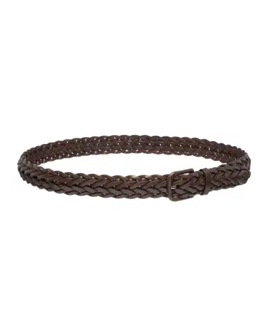 Giorgio Armani Men's Covered-Buckle Braided Leather Belt | Thumbnail 1 Giorgio Armani Men's Covered-Buckle Braided Leather Belt | Thumbnail 1