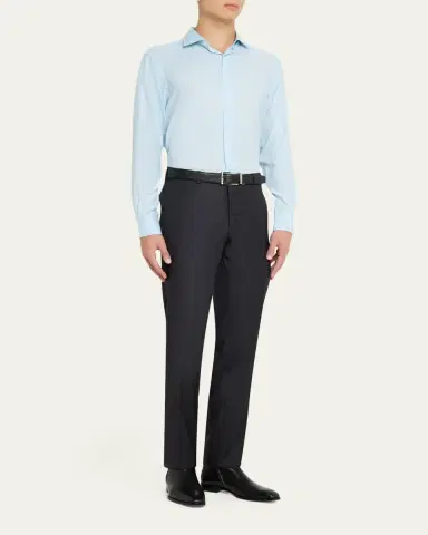 ZEGNA Men's Cashco Cashmere and Cotton Sport Shirt | Thumbnail 2 ZEGNA Men's Cashco Cashmere and Cotton Sport Shirt | Thumbnail 2