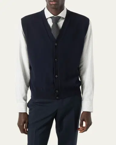 Loro Piana Men's Baby Cashmere Knit Classic-Fit Vest | Thumbnail 12 Loro Piana Men's Baby Cashmere Knit Classic-Fit Vest | Thumbnail 12