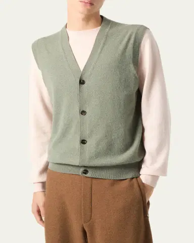 Loro Piana Men's Baby Cashmere Knit Classic-Fit Vest | Thumbnail 4 Loro Piana Men's Baby Cashmere Knit Classic-Fit Vest | Thumbnail 4