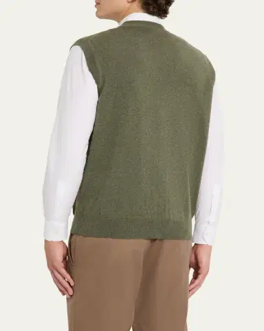 Loro Piana Men's Baby Cashmere Knit Classic-Fit Vest | Thumbnail 7 Loro Piana Men's Baby Cashmere Knit Classic-Fit Vest | Thumbnail 7