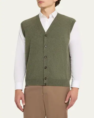 Loro Piana Men's Baby Cashmere Knit Classic-Fit Vest | Thumbnail 8 Loro Piana Men's Baby Cashmere Knit Classic-Fit Vest | Thumbnail 8