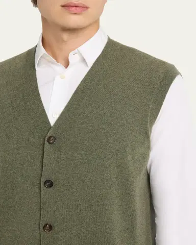 Loro Piana Men's Baby Cashmere Knit Classic-Fit Vest | Thumbnail 9 Loro Piana Men's Baby Cashmere Knit Classic-Fit Vest | Thumbnail 9