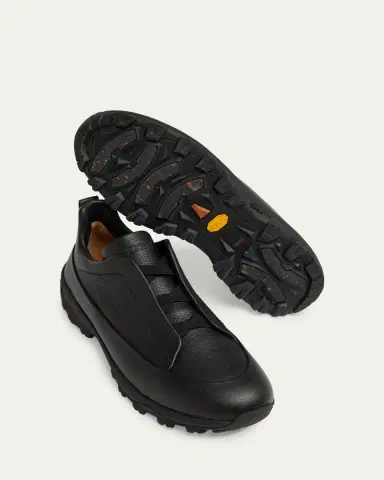 Zegna Men's Triple Stitch Monte Grained Leather Slip-On Sneakers | Thumbnail 5 Zegna Men's Triple Stitch Monte Grained Leather Slip-On Sneakers | Thumbnail 5