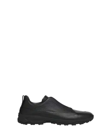Zegna Men's Triple Stitch Monte Grained Leather Slip-On Sneakers | Thumbnail 1 Zegna Men's Triple Stitch Monte Grained Leather Slip-On Sneakers | Thumbnail 1