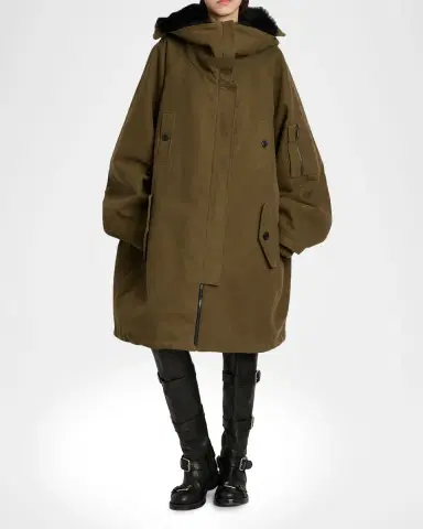 Dolce & Gabbana Lamb Shearling Lined Oversized Hooded Bomber Jacket | Thumbnail 14 Dolce & Gabbana Lamb Shearling Lined Oversized Hooded Bomber Jacket | Thumbnail 14