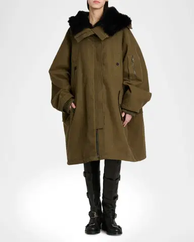 Dolce & Gabbana Lamb Shearling Lined Oversized Hooded Bomber Jacket | Thumbnail 15 Dolce & Gabbana Lamb Shearling Lined Oversized Hooded Bomber Jacket | Thumbnail 15