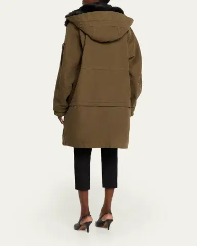 Dolce & Gabbana Lamb Shearling Lined Oversized Hooded Bomber Jacket | Thumbnail 3 Dolce & Gabbana Lamb Shearling Lined Oversized Hooded Bomber Jacket | Thumbnail 3
