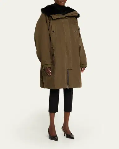 Dolce & Gabbana Lamb Shearling Lined Oversized Hooded Bomber Jacket | Thumbnail 4 Dolce & Gabbana Lamb Shearling Lined Oversized Hooded Bomber Jacket | Thumbnail 4