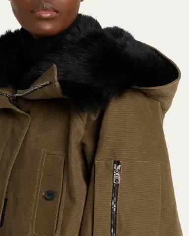 Dolce & Gabbana Lamb Shearling Lined Oversized Hooded Bomber Jacket | Thumbnail 5 Dolce & Gabbana Lamb Shearling Lined Oversized Hooded Bomber Jacket | Thumbnail 5