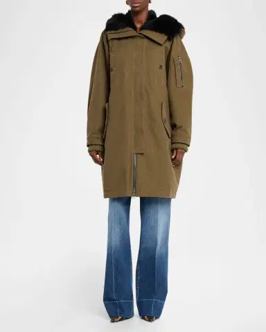 Dolce & Gabbana Lamb Shearling Lined Oversized Hooded Bomber Jacket | Thumbnail 6 Dolce & Gabbana Lamb Shearling Lined Oversized Hooded Bomber Jacket | Thumbnail 6