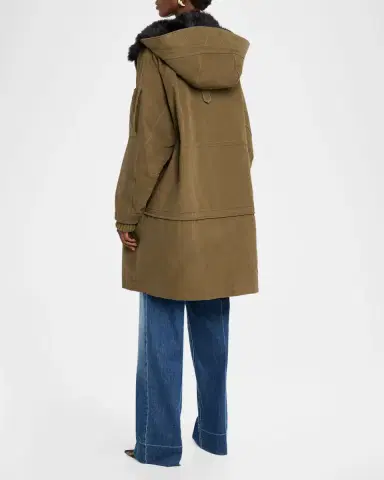Dolce & Gabbana Lamb Shearling Lined Oversized Hooded Bomber Jacket | Thumbnail 7 Dolce & Gabbana Lamb Shearling Lined Oversized Hooded Bomber Jacket | Thumbnail 7