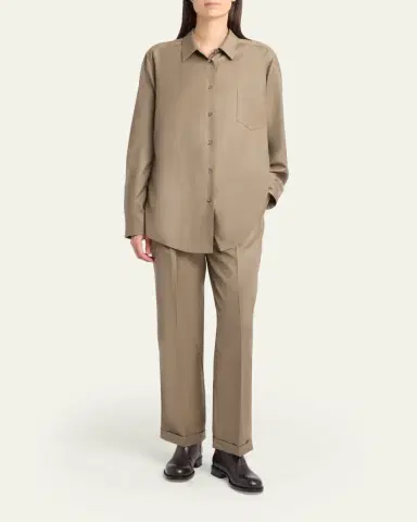 The Row Sorina Pleated Straight-Leg Pants | Thumbnail 2 The Row Sorina Pleated Straight-Leg Pants | Thumbnail 2