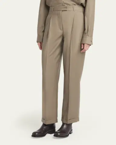 The Row Sorina Pleated Straight-Leg Pants | Thumbnail 4 The Row Sorina Pleated Straight-Leg Pants | Thumbnail 4
