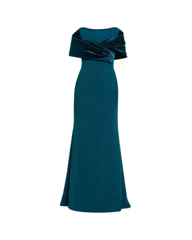 Badgley Mischka A-Line Sweetheart Gown with Velvet Cape | Thumbnail 1 Badgley Mischka A-Line Sweetheart Gown with Velvet Cape | Thumbnail 1
