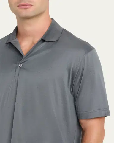 Charvet Men's Cotton Jersey Polo Shirt | Thumbnail 5 Charvet Men's Cotton Jersey Polo Shirt | Thumbnail 5