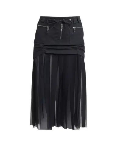 Dolce & Gabbana Twill And Pleated Chiffon Midi Skirt | Thumbnail 1 Dolce & Gabbana Twill And Pleated Chiffon Midi Skirt | Thumbnail 1