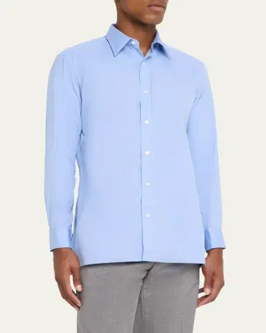 Charvet Men's Cotton Point-Collar Dress Shirt | Thumbnail 4 Charvet Men's Cotton Point-Collar Dress Shirt | Thumbnail 4