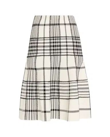 Brandon Maxwell Rory Check Flare Midi Skirt | Thumbnail 1 Brandon Maxwell Rory Check Flare Midi Skirt | Thumbnail 1
