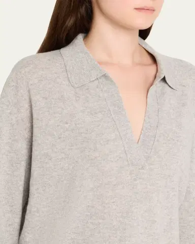 Majestic Filatures Cashmere Seamless Long-Sleeve Polo Sweater | Thumbnail 5 Majestic Filatures Cashmere Seamless Long-Sleeve Polo Sweater | Thumbnail 5