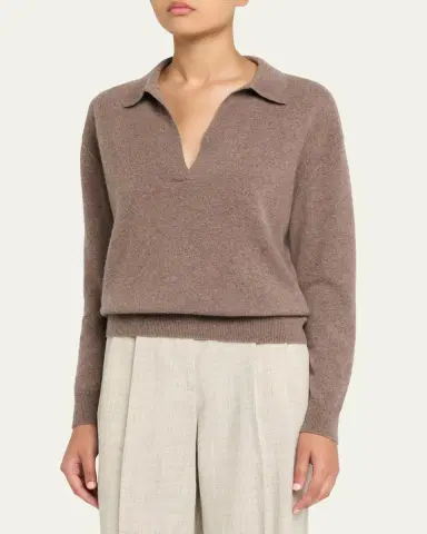Majestic Filatures Cashmere Seamless Long-Sleeve Polo Sweater | Thumbnail 8 Majestic Filatures Cashmere Seamless Long-Sleeve Polo Sweater | Thumbnail 8