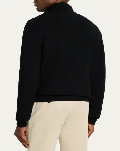 Ralph Lauren Purple Label Piqué-Knit Wool Quarter-Zip Sweater | Thumbnail 3 Ralph Lauren Purple Label Piqué-Knit Wool Quarter-Zip Sweater | Thumbnail 3