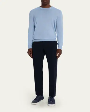 ZEGNA Men's Slim Flat-Front Pants | Thumbnail 2 ZEGNA Men's Slim Flat-Front Pants | Thumbnail 2