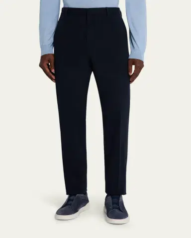 ZEGNA Men's Slim Flat-Front Pants | Thumbnail 4 ZEGNA Men's Slim Flat-Front Pants | Thumbnail 4