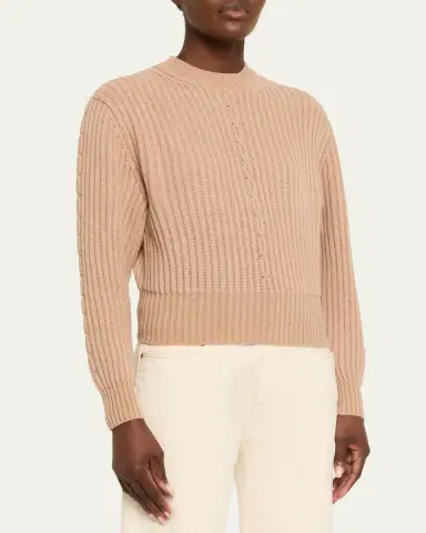 Loro Piana Cashmere Rib Crewneck Sweater | Thumbnail 4 Loro Piana Cashmere Rib Crewneck Sweater | Thumbnail 4
