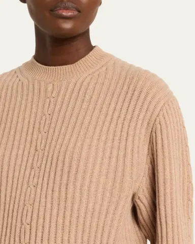 Loro Piana Cashmere Rib Crewneck Sweater | Thumbnail 5 Loro Piana Cashmere Rib Crewneck Sweater | Thumbnail 5