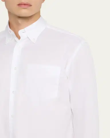 Ralph Lauren Purple Label Men's Button-Collar Cotton Sport Shirt | Thumbnail 2 Ralph Lauren Purple Label Men's Button-Collar Cotton Sport Shirt | Thumbnail 2