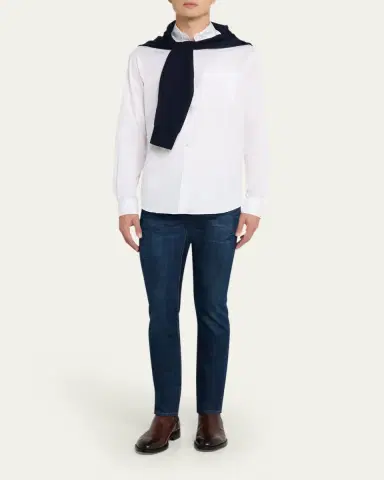 Ralph Lauren Purple Label Men's Button-Collar Cotton Sport Shirt | Thumbnail 3 Ralph Lauren Purple Label Men's Button-Collar Cotton Sport Shirt | Thumbnail 3