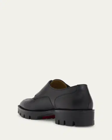 Christian Louboutin Men's Davisol Lion Leather Lug-Sole Derby Shoes | Thumbnail 2 Christian Louboutin Men's Davisol Lion Leather Lug-Sole Derby Shoes | Thumbnail 2