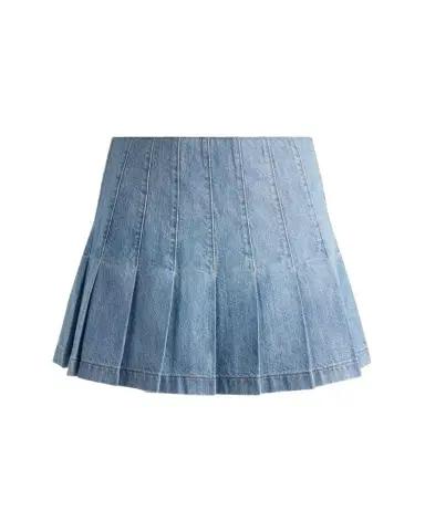 ALICE + OLIVIA Carter Pleated Denim Mini Skirt | Thumbnail 1 ALICE + OLIVIA Carter Pleated Denim Mini Skirt | Thumbnail 1
