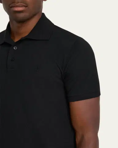 Saint Laurent Men's Embroidered Cassandre Cotton Polo Shirt | Thumbnail 5 Saint Laurent Men's Embroidered Cassandre Cotton Polo Shirt | Thumbnail 5