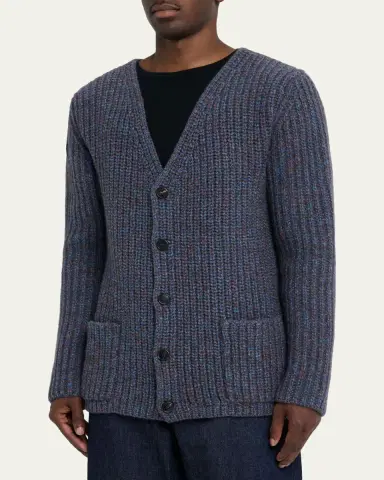 Bergdorf Goodman Men's Cashmere and Wool Melange Knit Cardigan | Thumbnail 4 Bergdorf Goodman Men's Cashmere and Wool Melange Knit Cardigan | Thumbnail 4