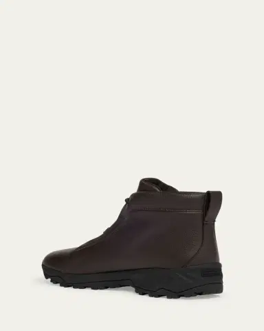 Zegna Men's Triple Stitch Vetta Grained Leather Sneaker Boots | Thumbnail 4 Zegna Men's Triple Stitch Vetta Grained Leather Sneaker Boots | Thumbnail 4