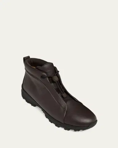 Zegna Men's Triple Stitch Vetta Grained Leather Sneaker Boots | Thumbnail 5 Zegna Men's Triple Stitch Vetta Grained Leather Sneaker Boots | Thumbnail 5