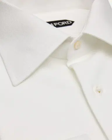 Tom Ford Men's Poplin Piquet French Cuff Dress Shirt | Thumbnail 2 Tom Ford Men's Poplin Piquet French Cuff Dress Shirt | Thumbnail 2