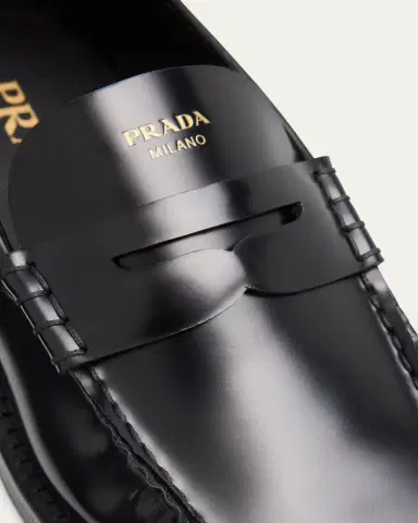 Prada Leather Ruched Cutout Loafers | Thumbnail 3 Prada Leather Ruched Cutout Loafers | Thumbnail 3