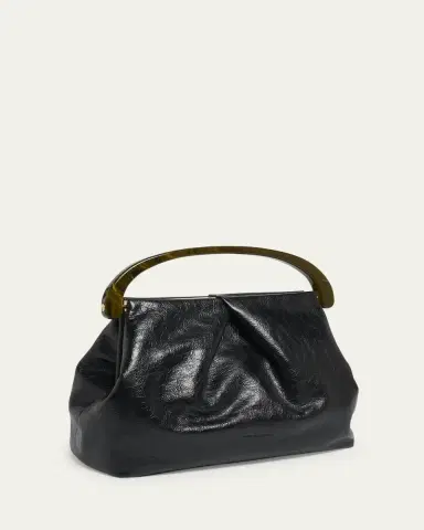 Dries Van Noten Pleated Crinkled Leather Top-Handle Bag | Thumbnail 3 Dries Van Noten Pleated Crinkled Leather Top-Handle Bag | Thumbnail 3