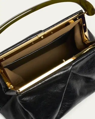Dries Van Noten Pleated Crinkled Leather Top-Handle Bag | Thumbnail 4 Dries Van Noten Pleated Crinkled Leather Top-Handle Bag | Thumbnail 4