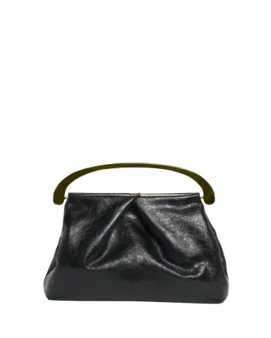 Dries Van Noten Pleated Crinkled Leather Top-Handle Bag | Thumbnail 1 Dries Van Noten Pleated Crinkled Leather Top-Handle Bag | Thumbnail 1