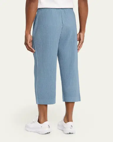 Homme Plissé Issey Miyake Men's Cropped Brown Pleated Trousers | Thumbnail 7 Homme Plissé Issey Miyake Men's Cropped Brown Pleated Trousers | Thumbnail 7