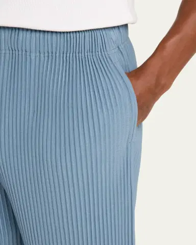 Homme Plissé Issey Miyake Men's Cropped Brown Pleated Trousers | Thumbnail 9 Homme Plissé Issey Miyake Men's Cropped Brown Pleated Trousers | Thumbnail 9