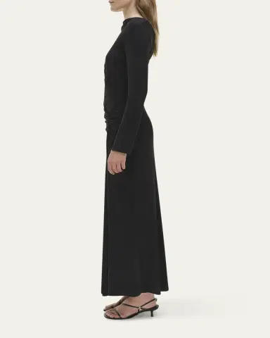 Simkhai Ferrera Ruched Long-Sleeve Midi Dress | Thumbnail 4 Simkhai Ferrera Ruched Long-Sleeve Midi Dress | Thumbnail 4