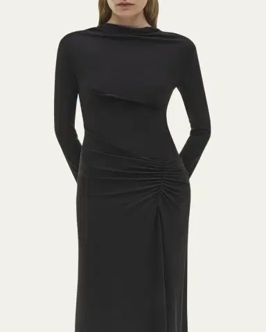 Simkhai Ferrera Ruched Long-Sleeve Midi Dress | Thumbnail 5 Simkhai Ferrera Ruched Long-Sleeve Midi Dress | Thumbnail 5