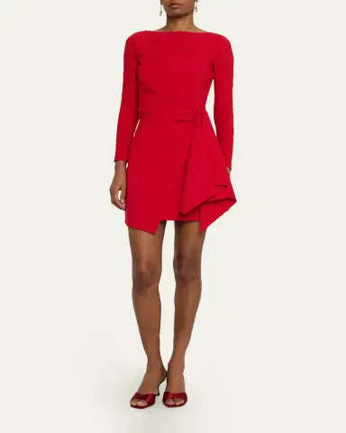 Chiara Boni La Petite Robe Draped Boat-Neck Mini Dress | Thumbnail 2 Chiara Boni La Petite Robe Draped Boat-Neck Mini Dress | Thumbnail 2