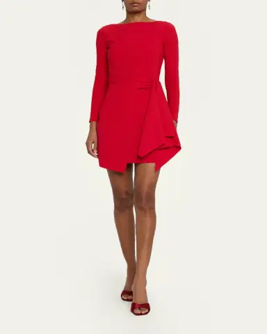 Chiara Boni La Petite Robe Draped Boat-Neck Mini Dress | Thumbnail 4 Chiara Boni La Petite Robe Draped Boat-Neck Mini Dress | Thumbnail 4